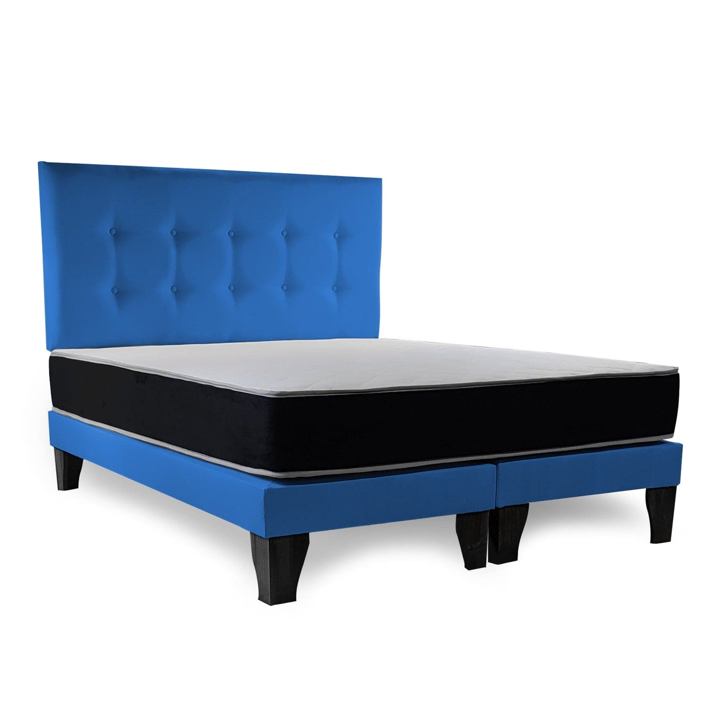 Cama 2 plazas, Colchon de Resorte, Click Enmaderado