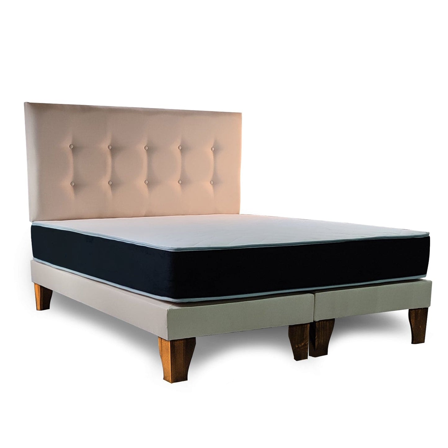 CAMA COMPLETA 2 PLAZAS- BEIGE